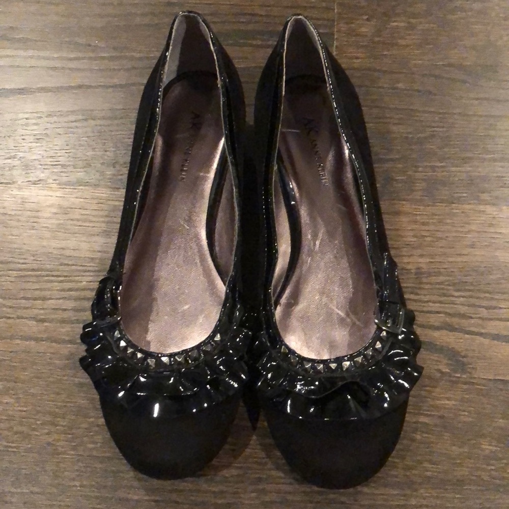 Anne Klein black suede flats